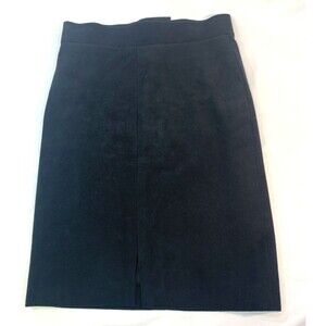 Custom Women's Skirt Black Suede Lined Pencil Back Slit Knee Length Lined VTG